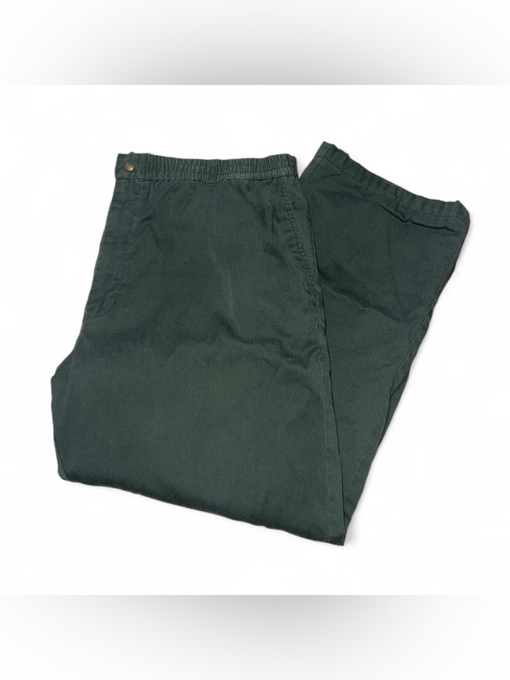 Haband Dark Green Elastic-Waist Chinos